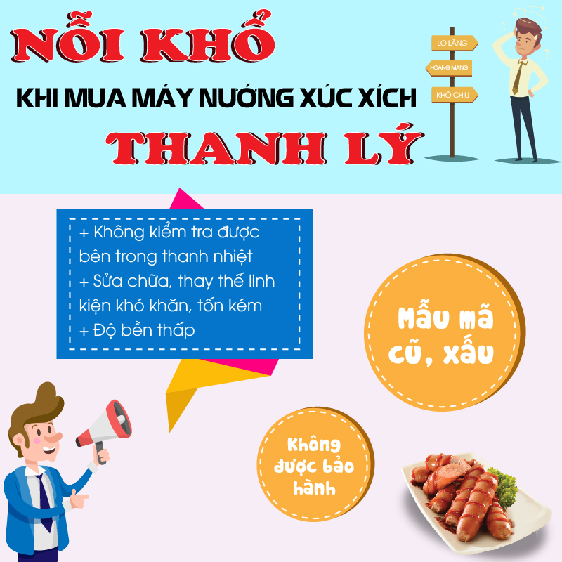 máy nướng xúc xích thanh lý
